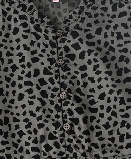 Jelliene All Over Printed Dress - Black - Laadlee