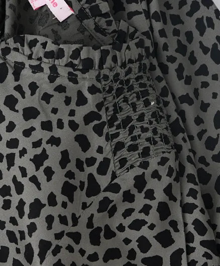 Jelliene All Over Printed Dress - Black - Laadlee