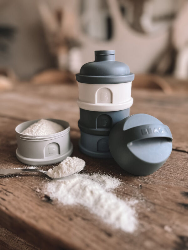 Beaba Milk Container - Mineral grey & Blue