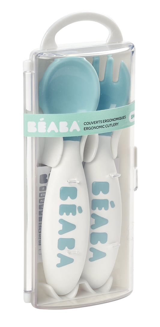 Beaba Training Fork and Spoon - Windy Blue