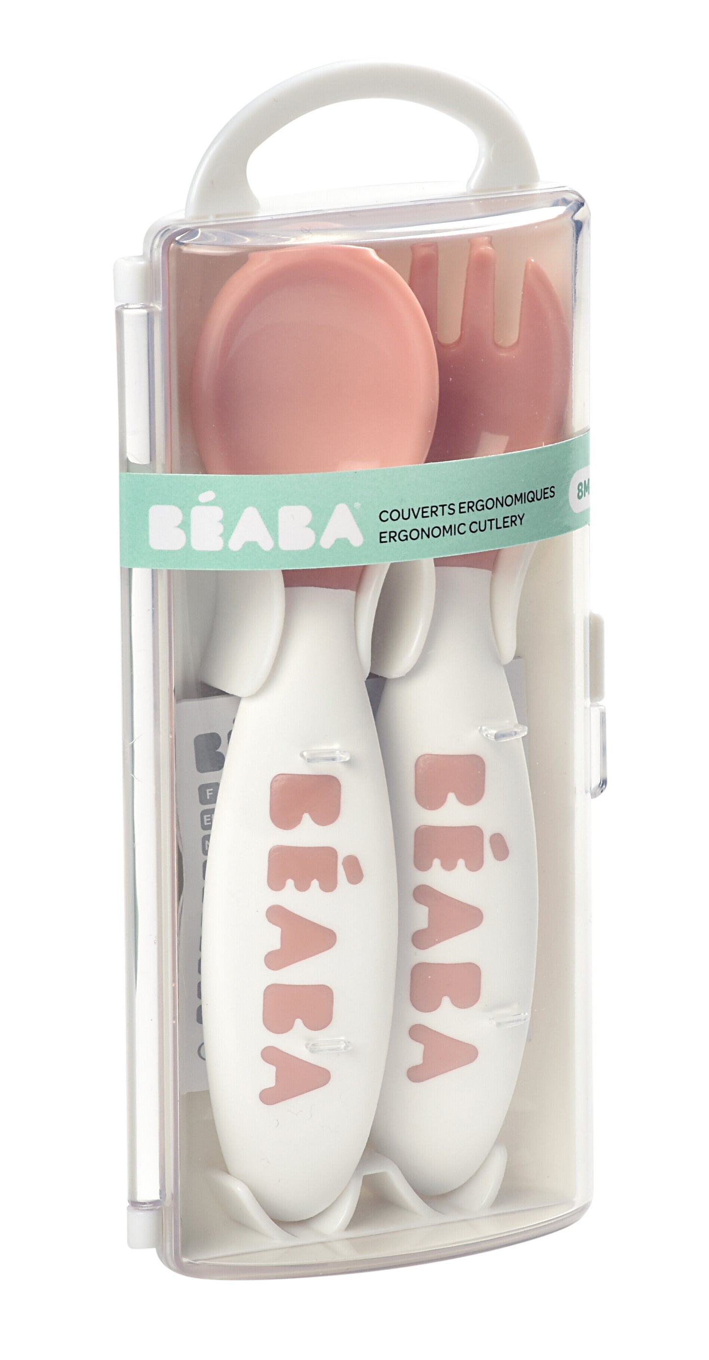 Beaba Training Fork and Spoon - Old Pink