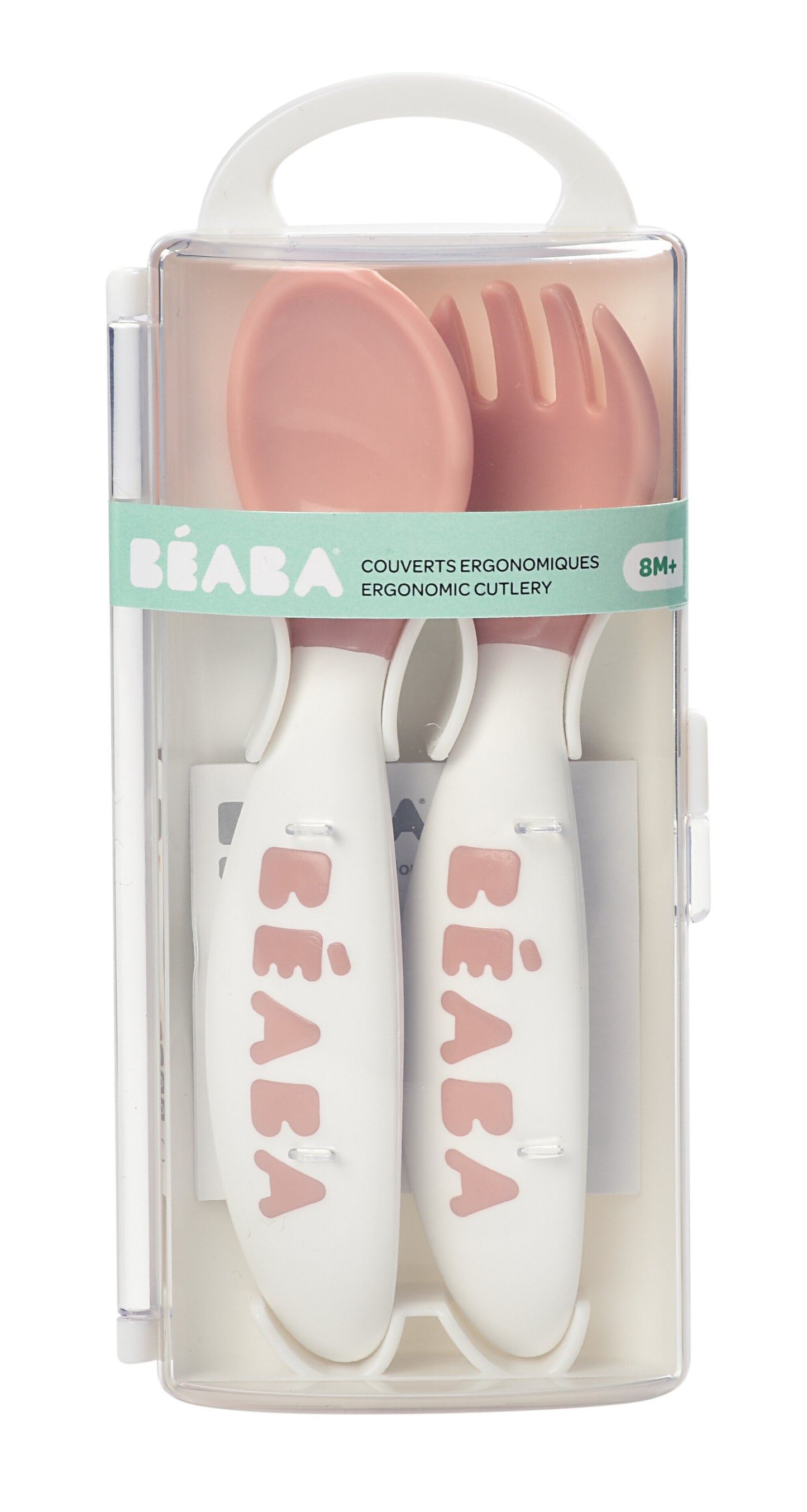 Beaba Training Fork and Spoon - Old Pink