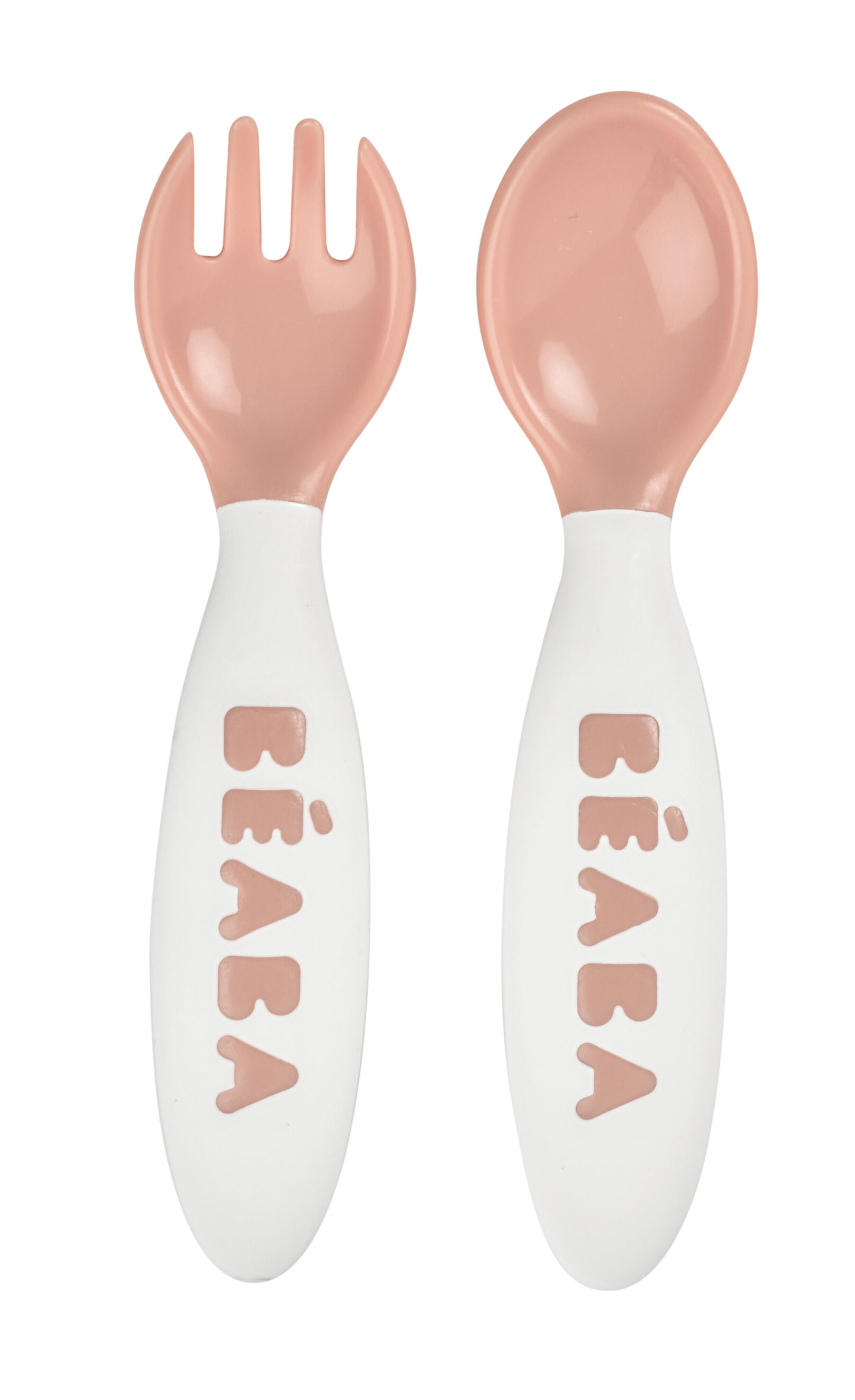 Beaba Training Fork and Spoon - Old Pink