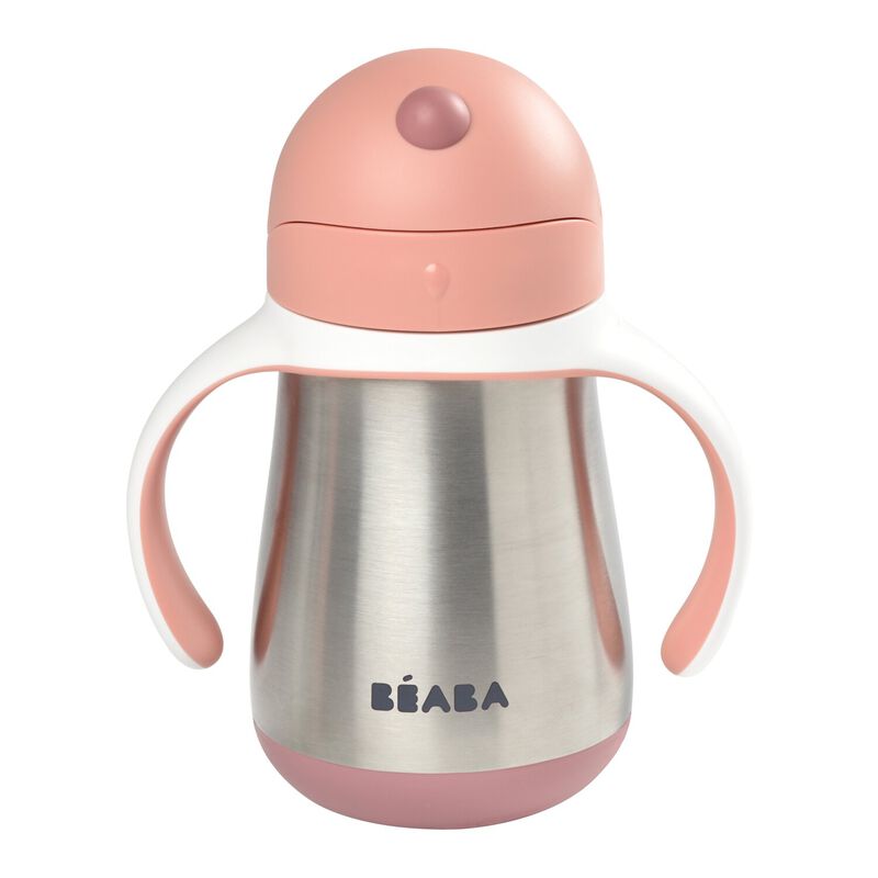 Beaba Stainless Steel Straw Cup - Old Pink