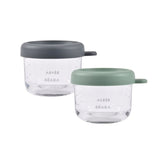 Beaba Glass Food Jar 150ml Pack of 2 - Mineral & Sage Green