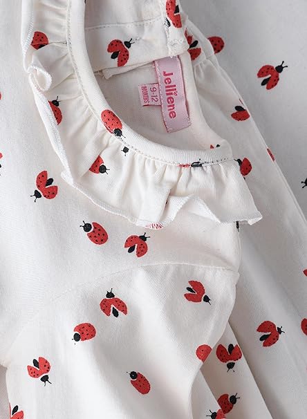 Jelliene All Over Print Knit Dress - White Bug - Laadlee