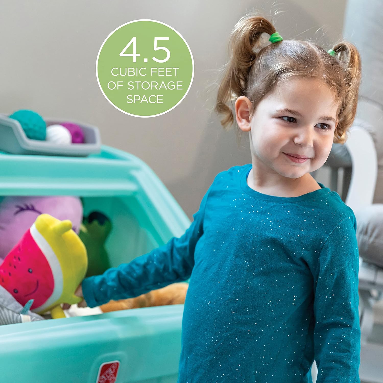 Step2 2-In-1 Toy Box & Art Lid - Mint Blue - Laadlee