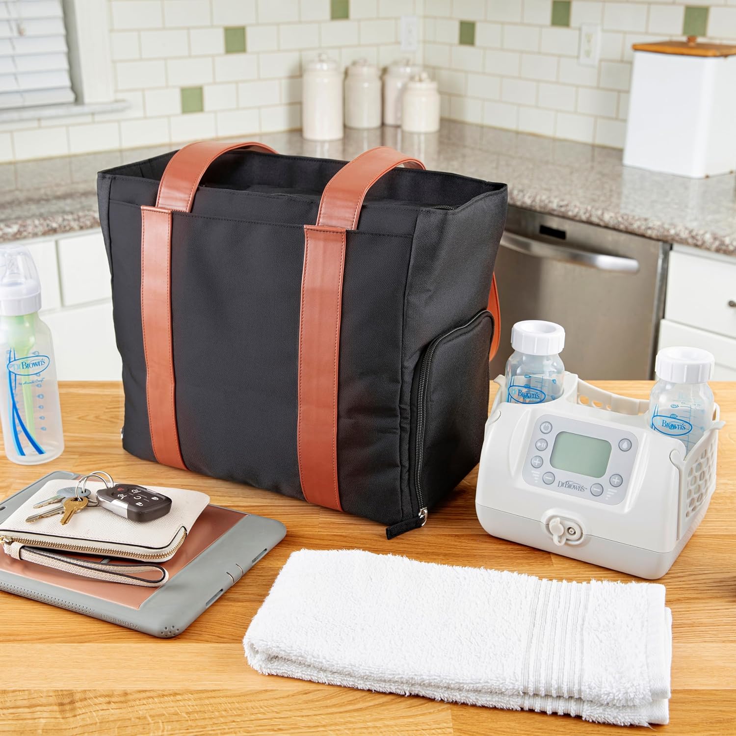 Dr. Brown's Breast Pump Carryall Tote Bag - Black - Laadlee