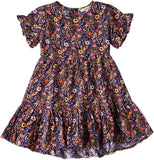 Jelliene All Over Printed Dress - Dark Blue - Laadlee