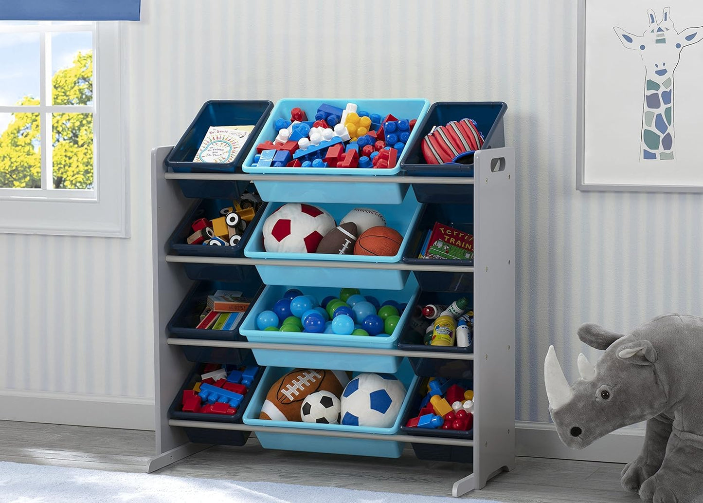 Delta Children 12 Bin Plastic Organizer - Blue