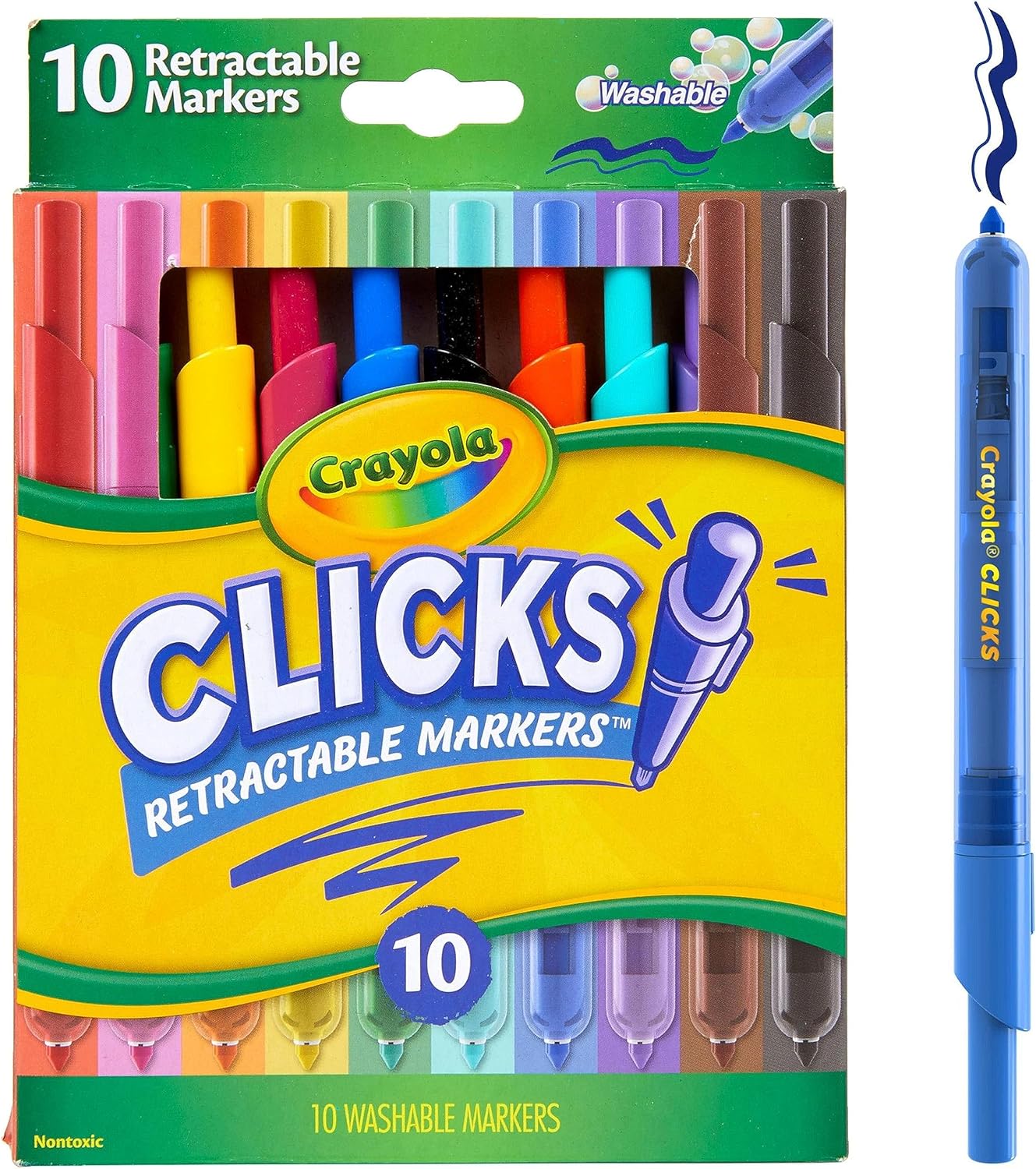 Crayola Super Clicks Retractable Markers - Pack of 10 - Laadlee