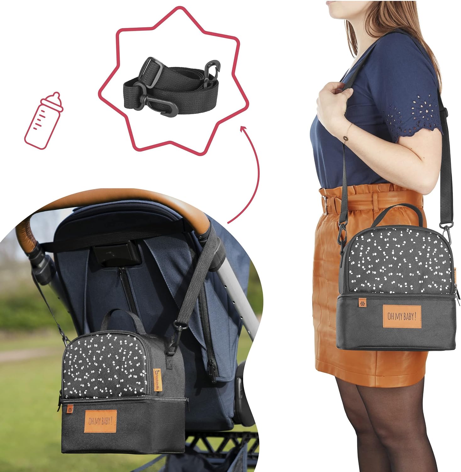 Badabulle Pick & Go Insulated bag with Container, Cup and Spoons - Laadlee