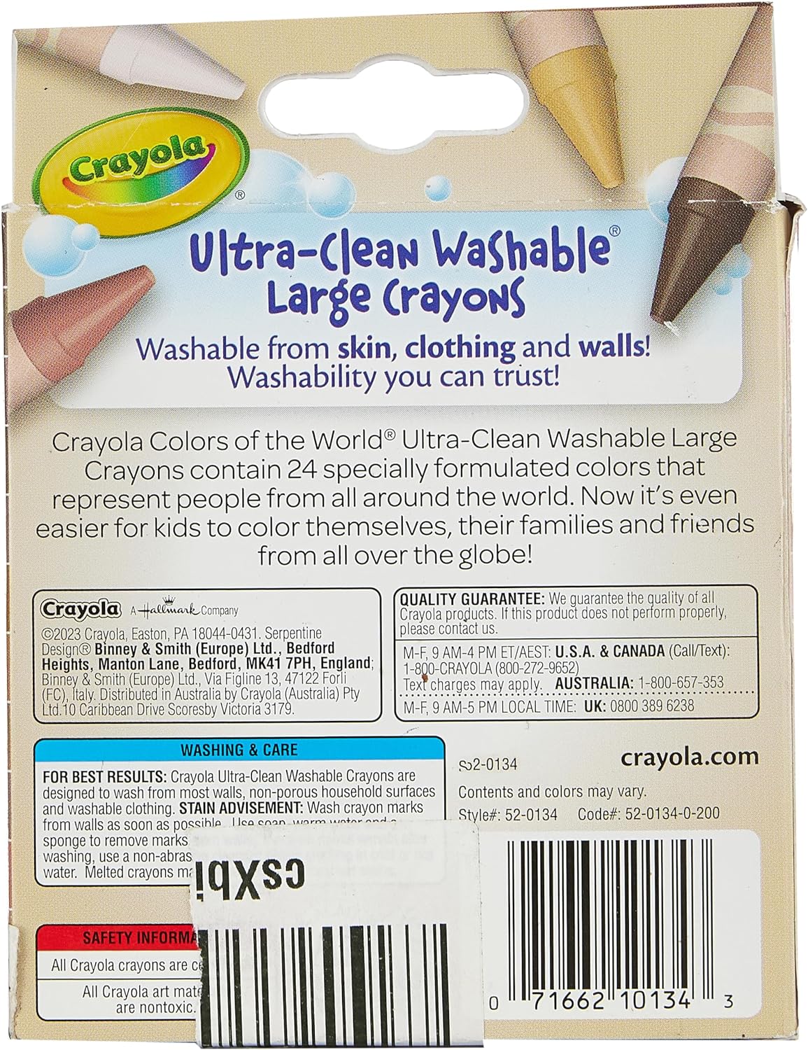 Crayola Large Washable Crayons - Pack of 24 - Laadlee