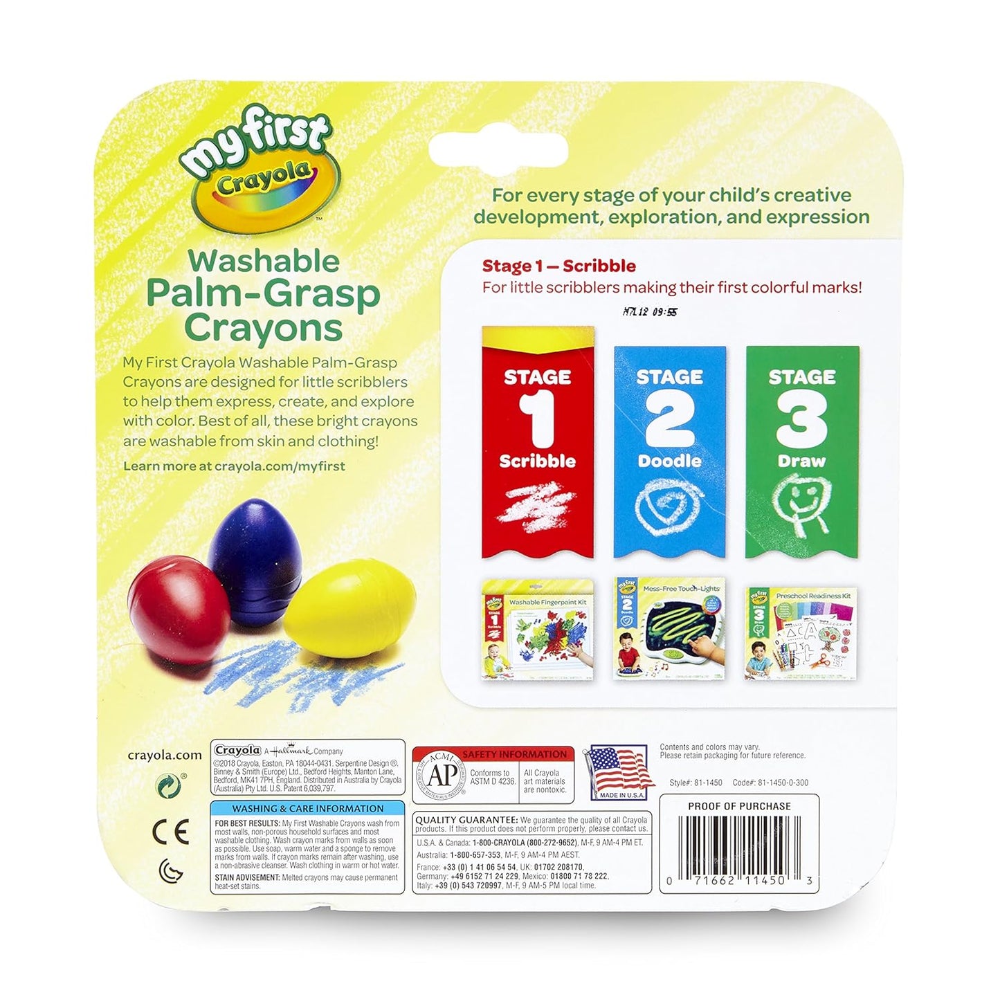 Crayola My First Palm Grip Crayons - Pack of 3