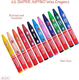 Nataraj Super Jumbo 12mm Wax Crayons - 12 Colours