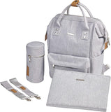 BabaBing Mani Vegan Leather Diaper Bag With Hooks And Changing Pad – Grey