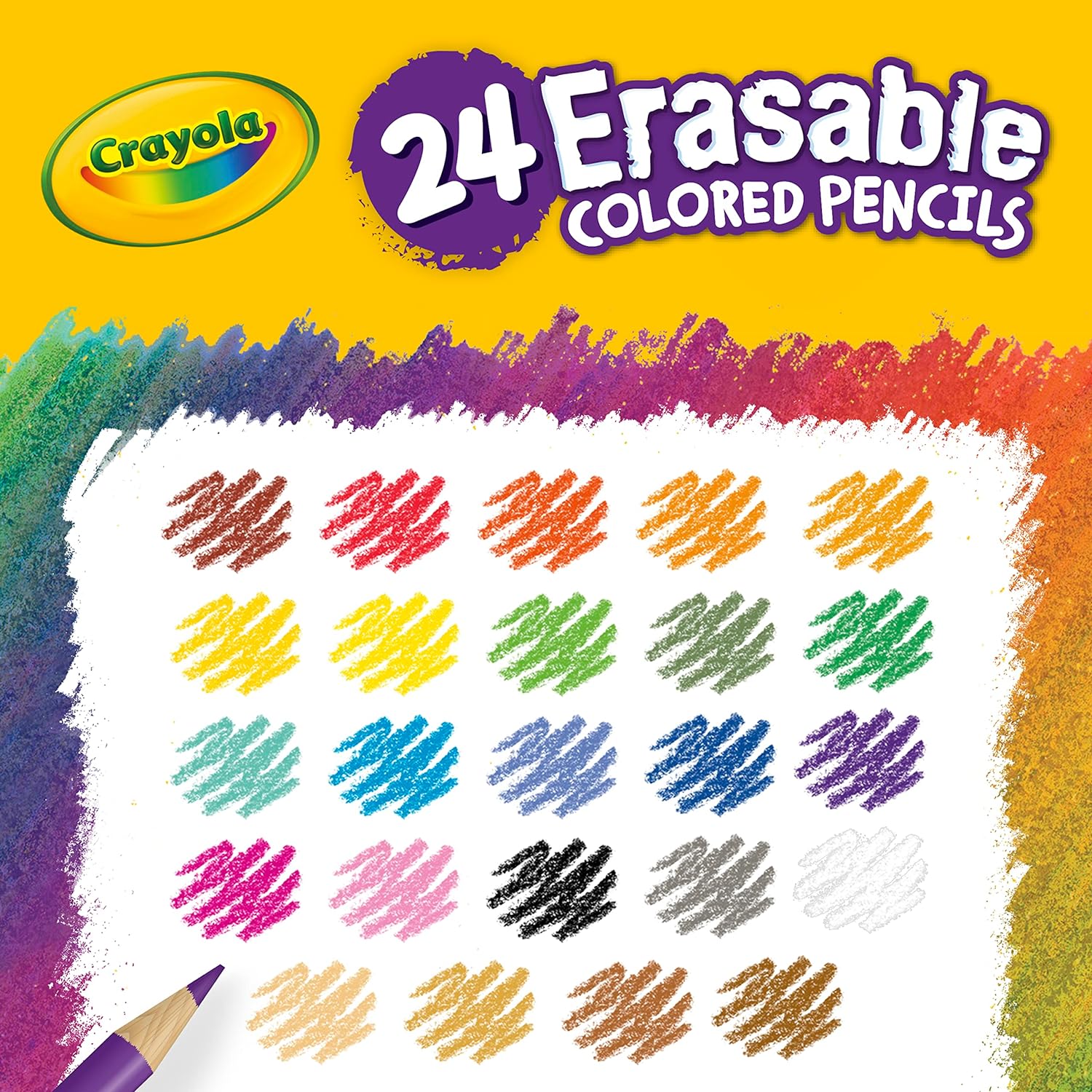 Crayola Erasable Colored Pencils - Pack of 24 - Laadlee