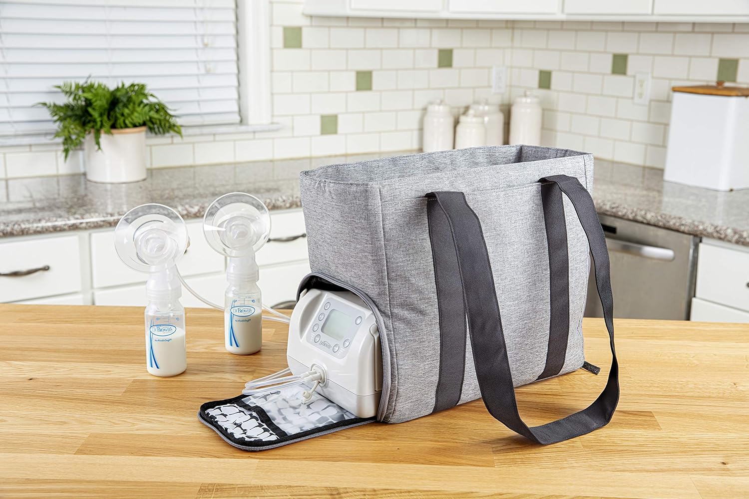 Dr. Brown's Breast Pump Carryall Tote Bag - Gray - Laadlee