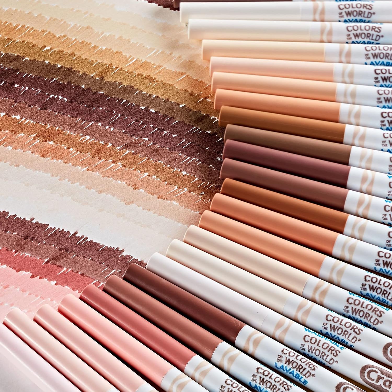Crayola Fine Line Washable Skin Tone Markers - Pack of 24 - Laadlee