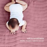 Ubbi Padded Floor Mat & Washable Muslin Cover - Fig Blossom