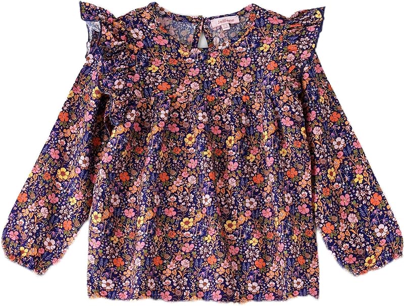 Jelliene Floral Printed Blouse - Navy Blue - Laadlee