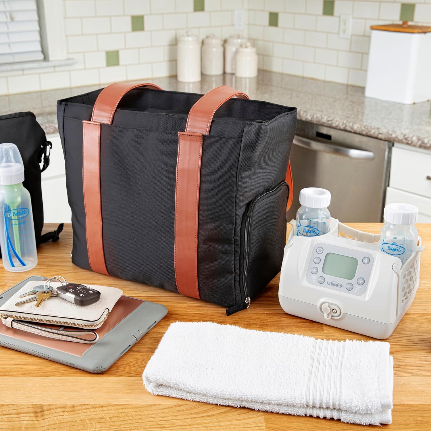 Dr. Brown's Breast Pump Carryall Tote Bag - Black - Laadlee