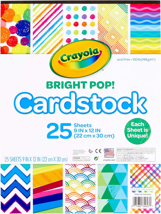 Crayola Bright Pop! Cardstock - 25 Sheets
