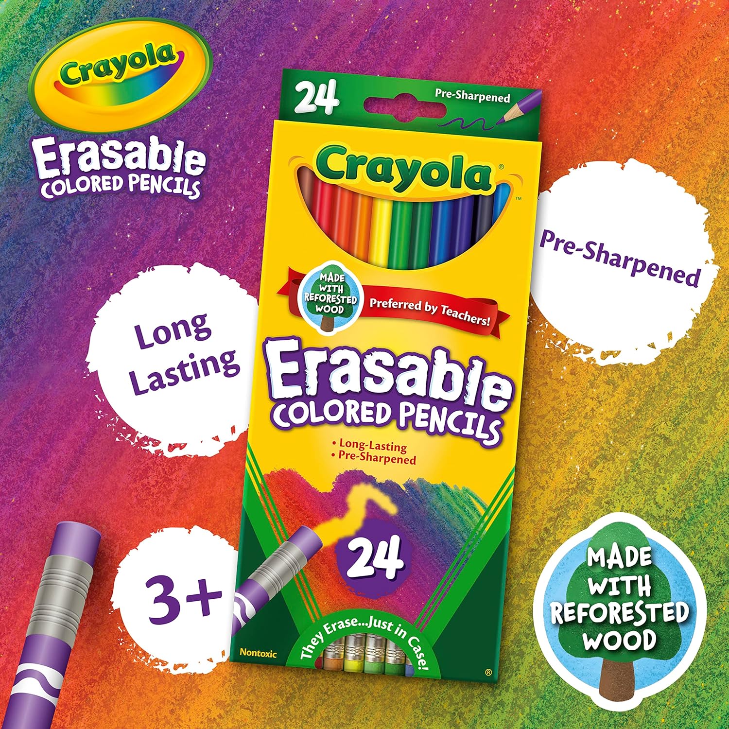 Crayola Erasable Colored Pencils - Pack of 24 - Laadlee