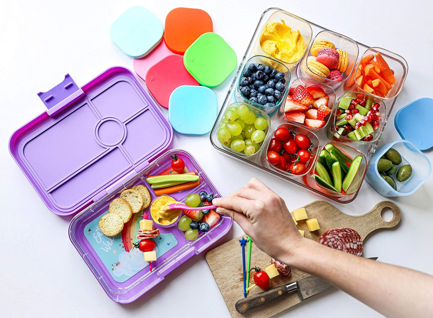 Yumbox Chop Chop Glass Cubes Vibrant Set Of 3