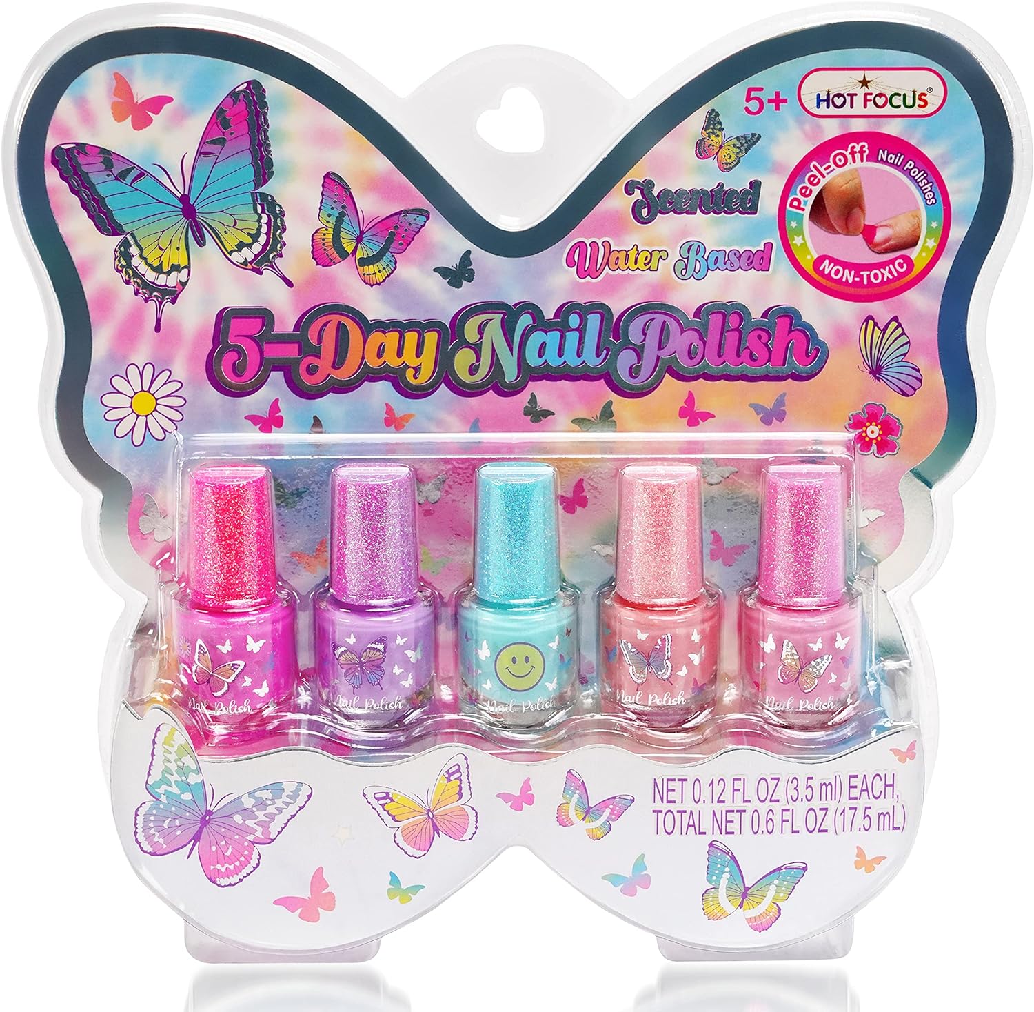 Hot Focus Tie Dye Butterfly 5-Day Nail Polish - Laadlee