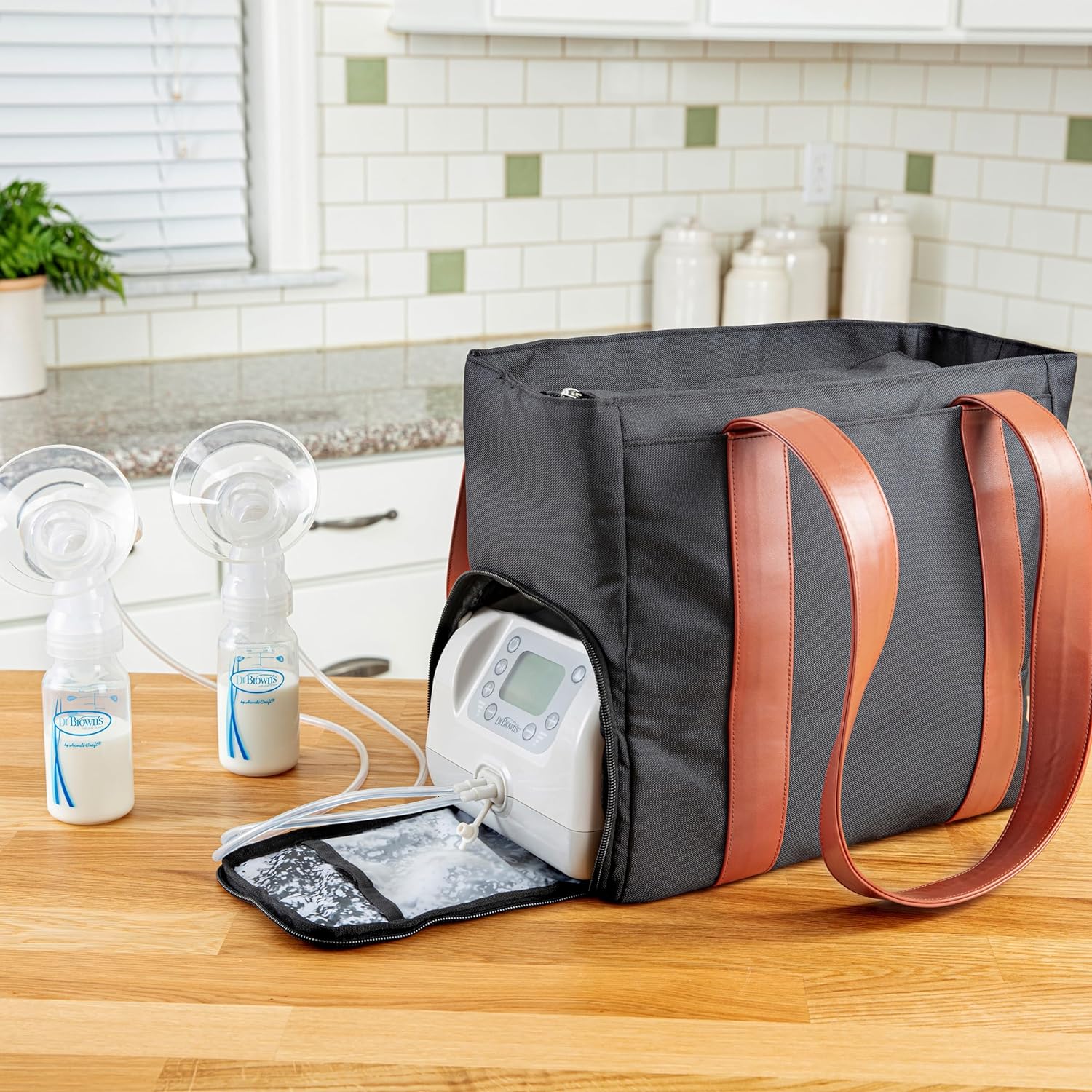 Dr. Brown's Breast Pump Carryall Tote Bag - Black - Laadlee