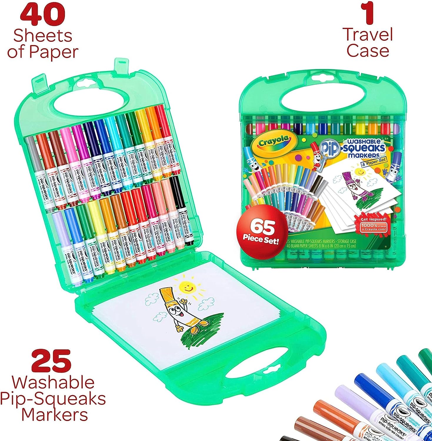 Crayola Washable Pip-Squeaks and Paper - Pack of 65 - Laadlee