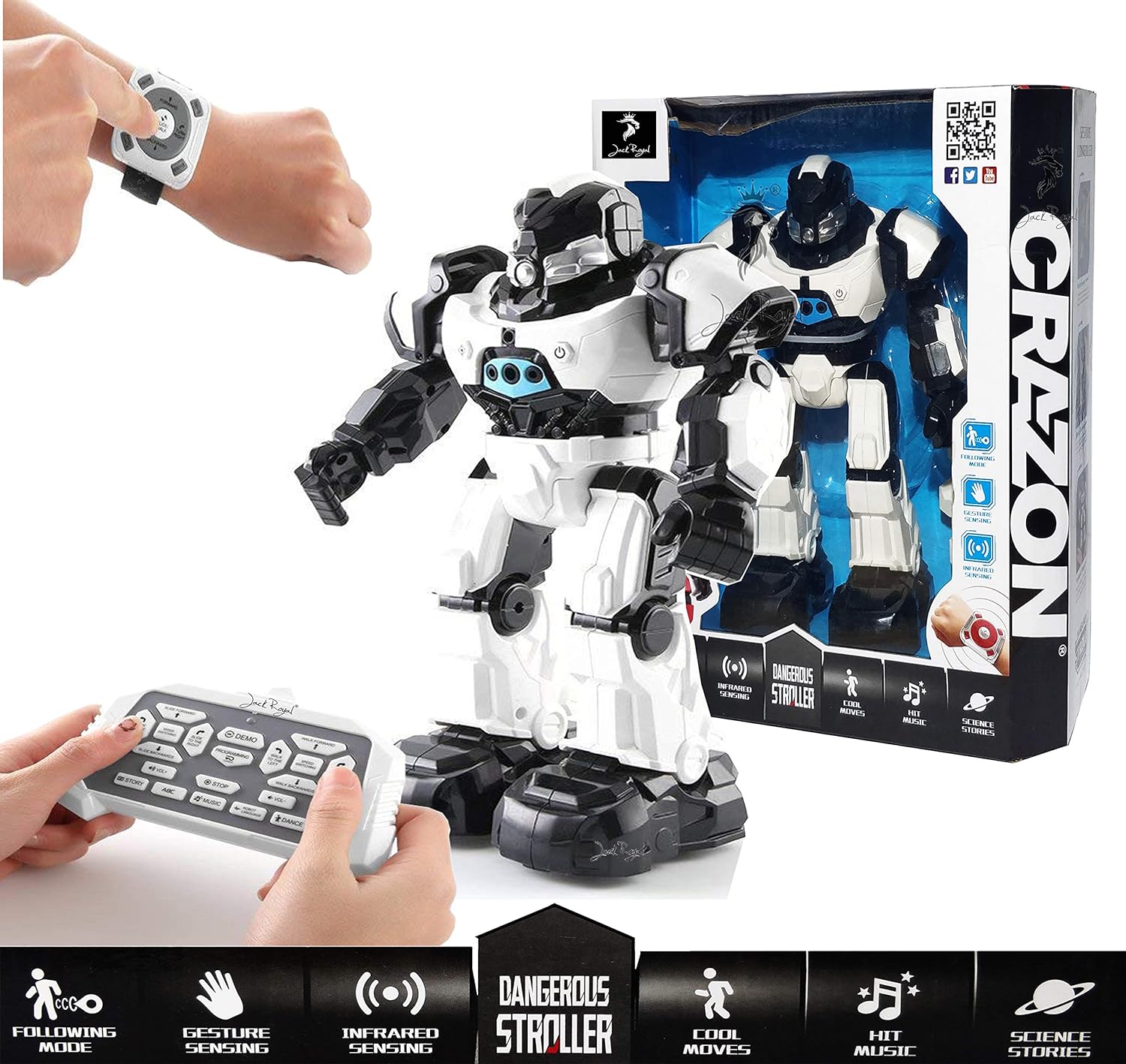 Crazon Ir Control Big Robot - Blue/ Red - Laadlee