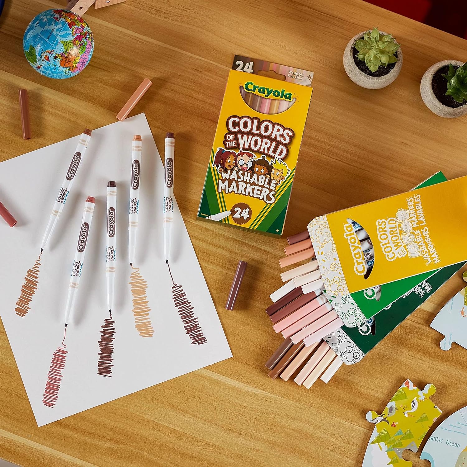 Crayola Fine Line Washable Skin Tone Markers - Pack of 24 - Laadlee