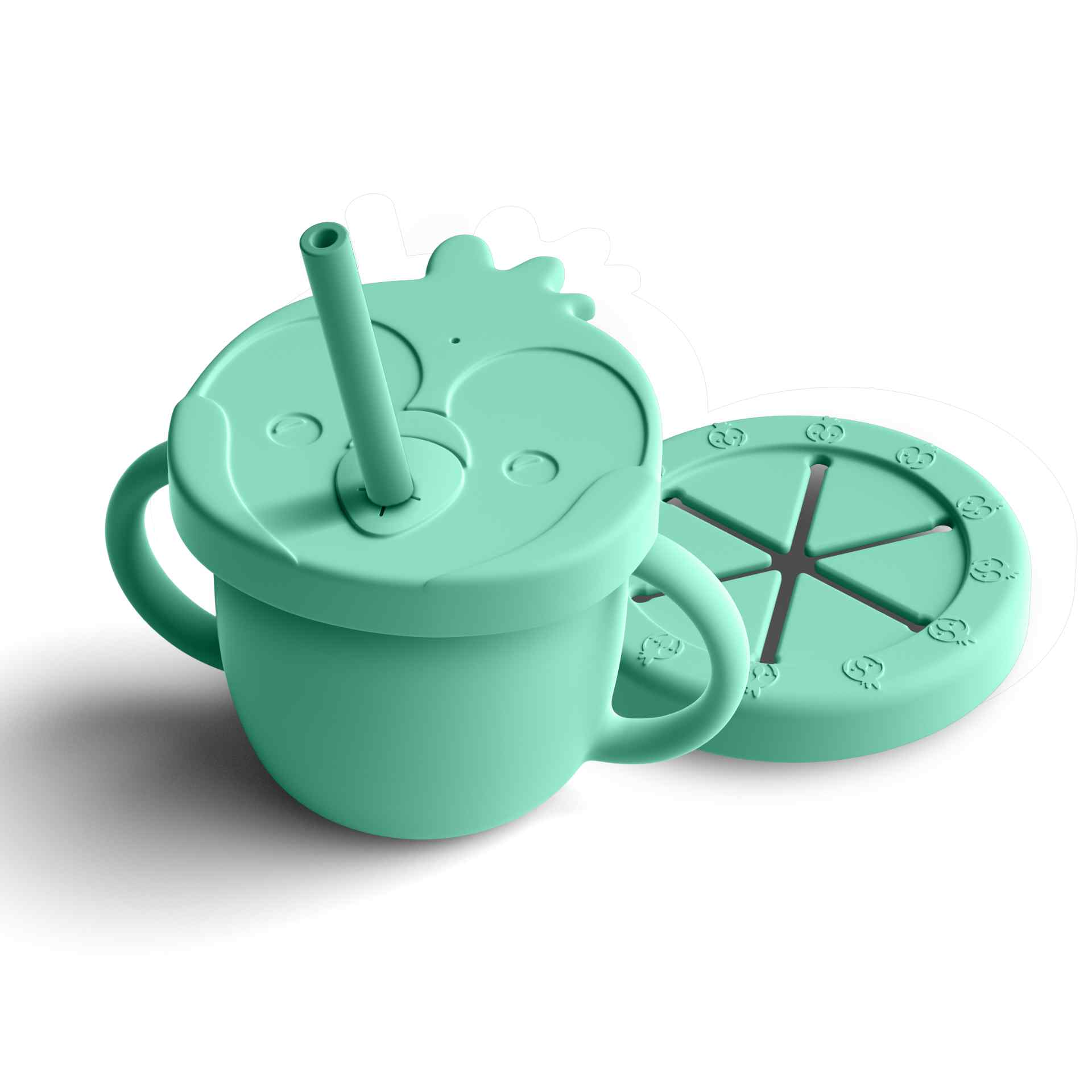 Bimbly Multi-Use Silicone Cup 3 In 1 - Green - Laadlee