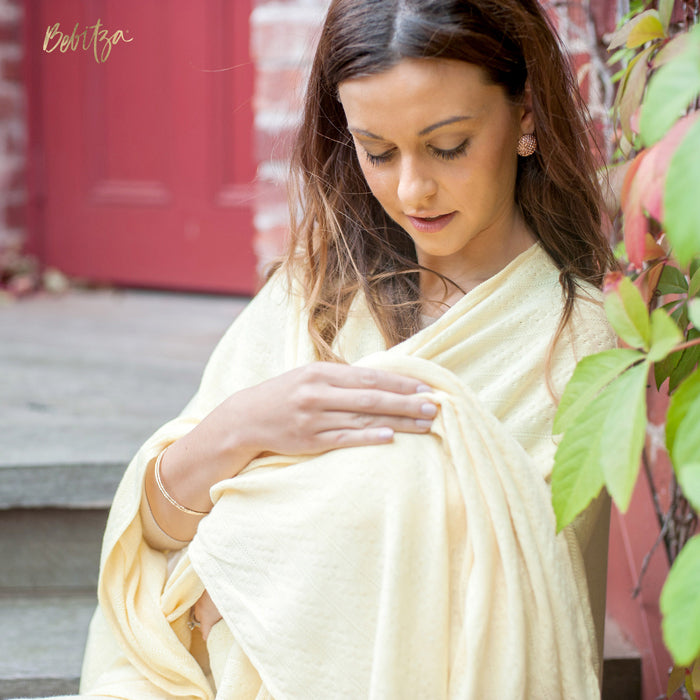 Bebitza Textured Knit Nursing Cover - Yellow - Laadlee