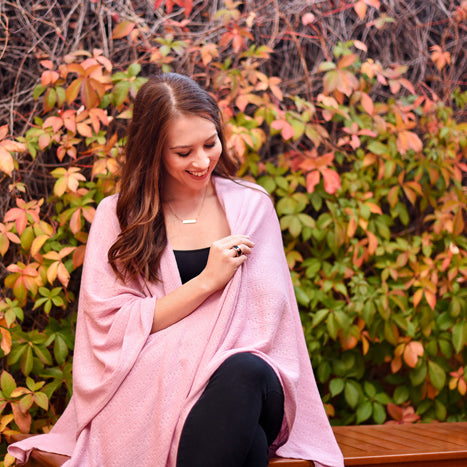 Bebitza Textured Knit Nursing Cover - Pink - Laadlee