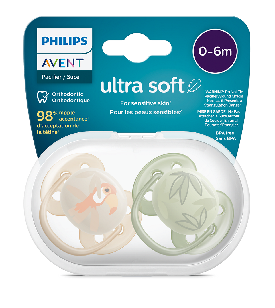 Philips Avent Ultra Soft Pacifier 0M-6M Boy - 2 Pcs