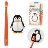 Flipper Oral Hygienic Set Fun Animal Kids Toothbrush With Holder - Penguin