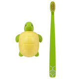 Flipper Oral Hygienic Set Fun Animal Kids Toothbrush With Holder - Turtle