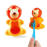 Flipper Fun Animal Kids Toothbrush With Holder - Lion
