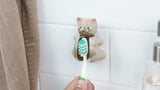Flipper Fun Animal Kids Toothbrush With Holderc- Cat