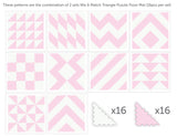 Sunta 2 Colours Triangle Puzzle Floor Mat 16 Pcs - Pink