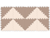Sunta 2 Colours Triangle Puzzle Floor Mat 16 Pcs - Brown