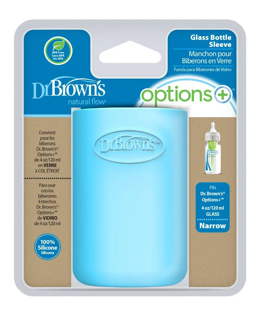Dr. Brown's Narrow Glass Bottle Sleeve 120ml - Blue - Laadlee