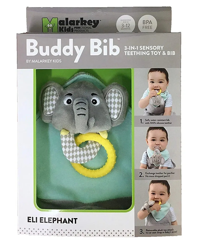 Malarkey Kids Buddy Bib - Eli Elephant - Laadlee