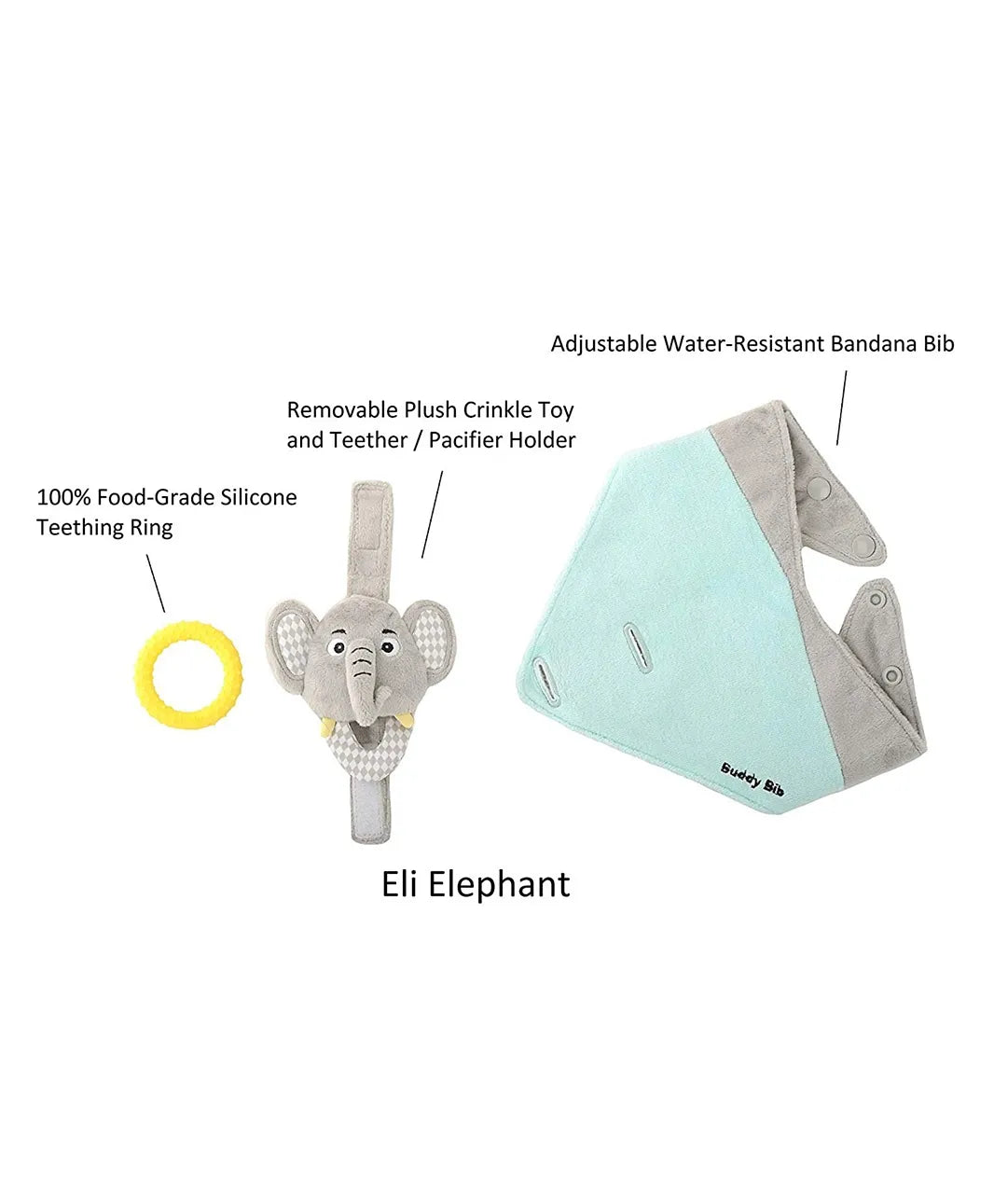 Malarkey Kids Buddy Bib - Eli Elephant - Laadlee