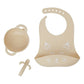 Babymoov Silicone Bowl, Spoon and Bib Weaning Set 3 Pc - Peach