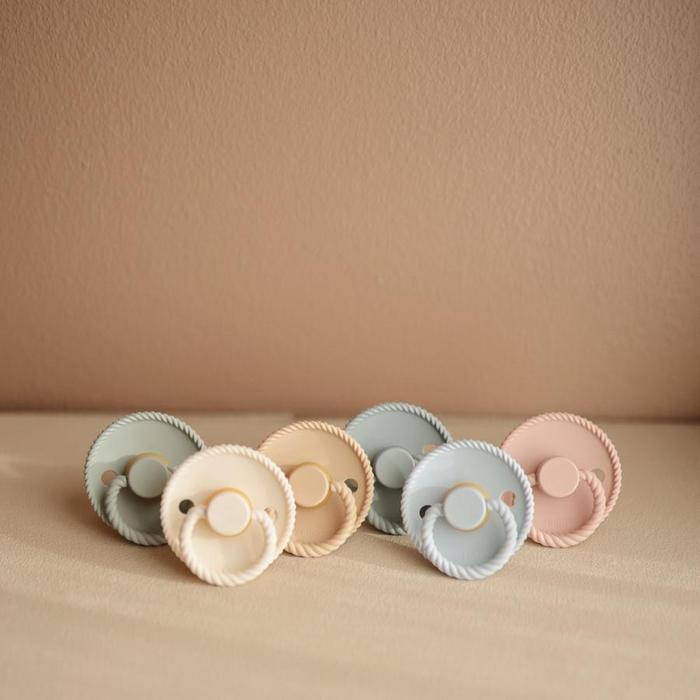 Frigg Rope Latex Baby Pacifier 0-6M, 1Pack, Silver Gray - Size 1 - Laadlee