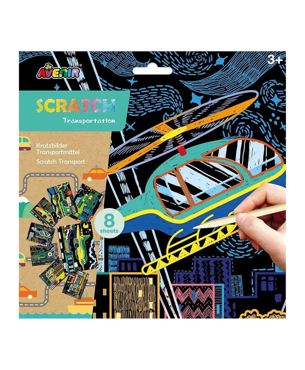 Avenir Scratch Art Kit - Transportation - Laadlee